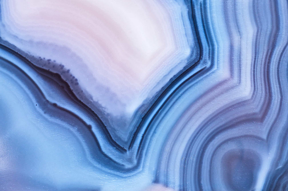 Striped Blue Pink Stone Abstract Wall Mural 