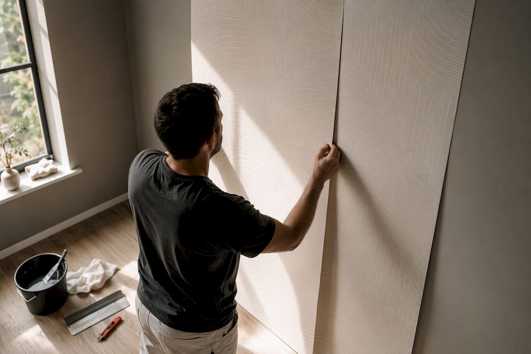 Wallpaper strips aligned for drop match