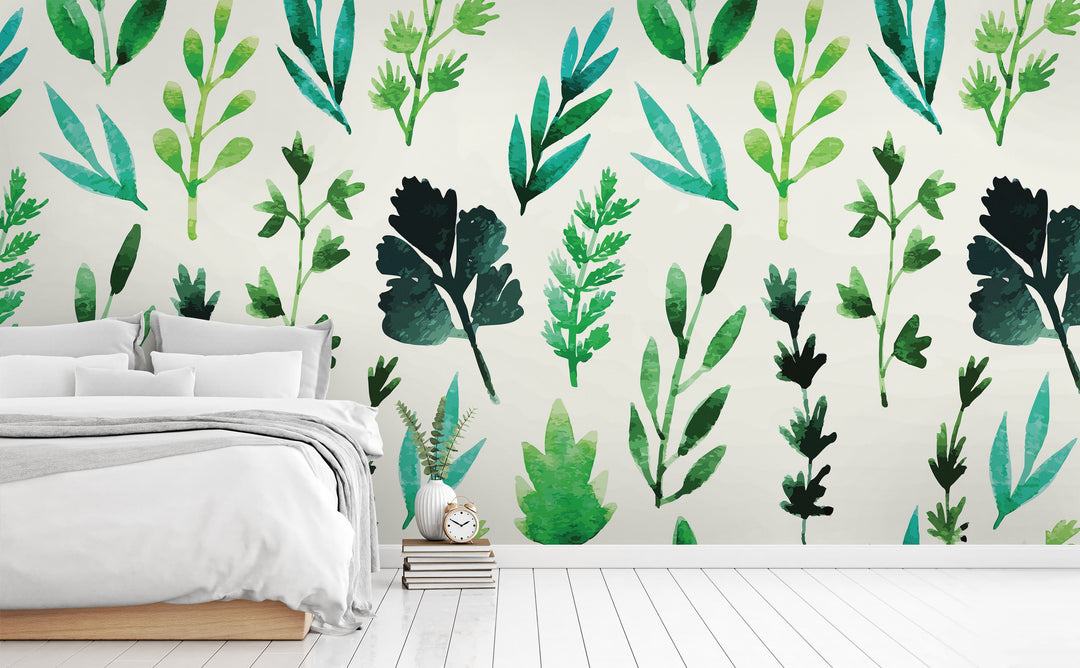 Herb Garden wall mural in a bedroom | Walls Need Love
