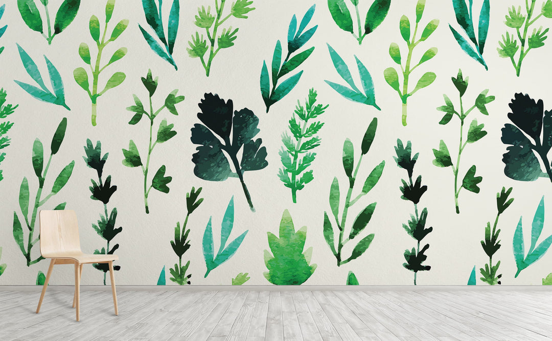 Herb Garden wall mural on an interior wall | Walls Need Love