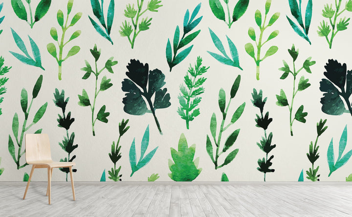 Herb Garden wall mural on an interior wall | Walls Need Love