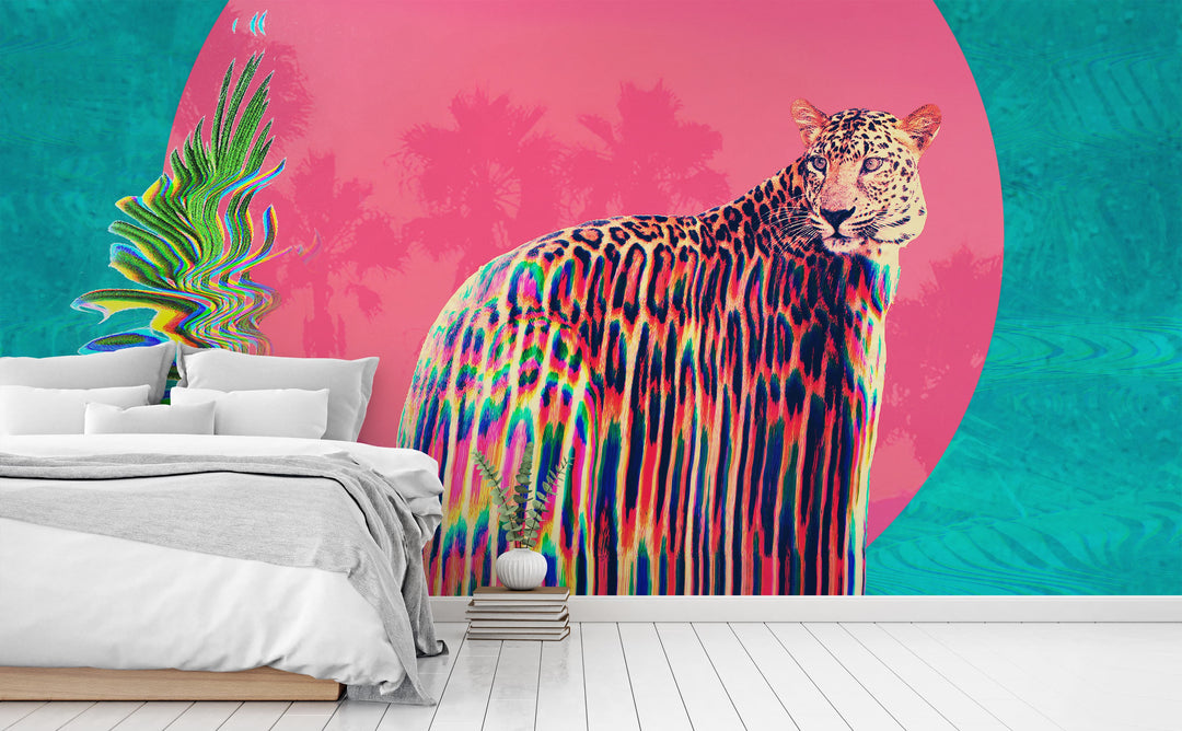 Jaguar wall mural in a bedroom | Walls Need Love