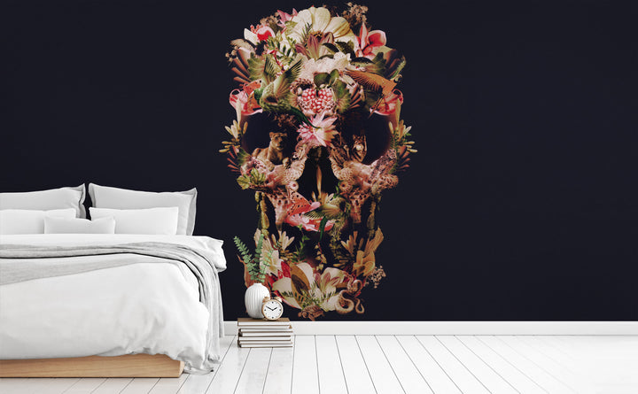 Jungle Skull wall mural in a bedroom | Walls Need Love