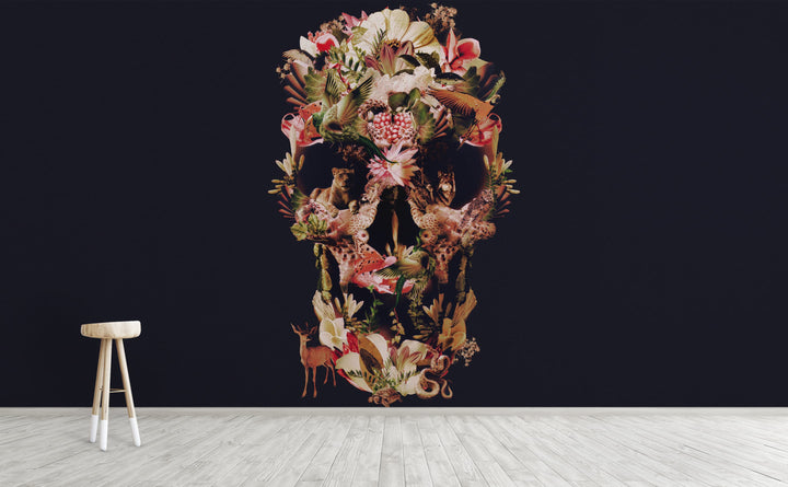Jungle Skull wall mural on an interior wall | Walls Need Love