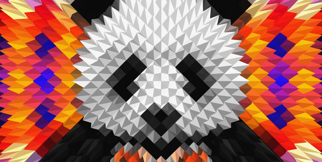 Geometric Panda wall mural full design | Walls Need Love
