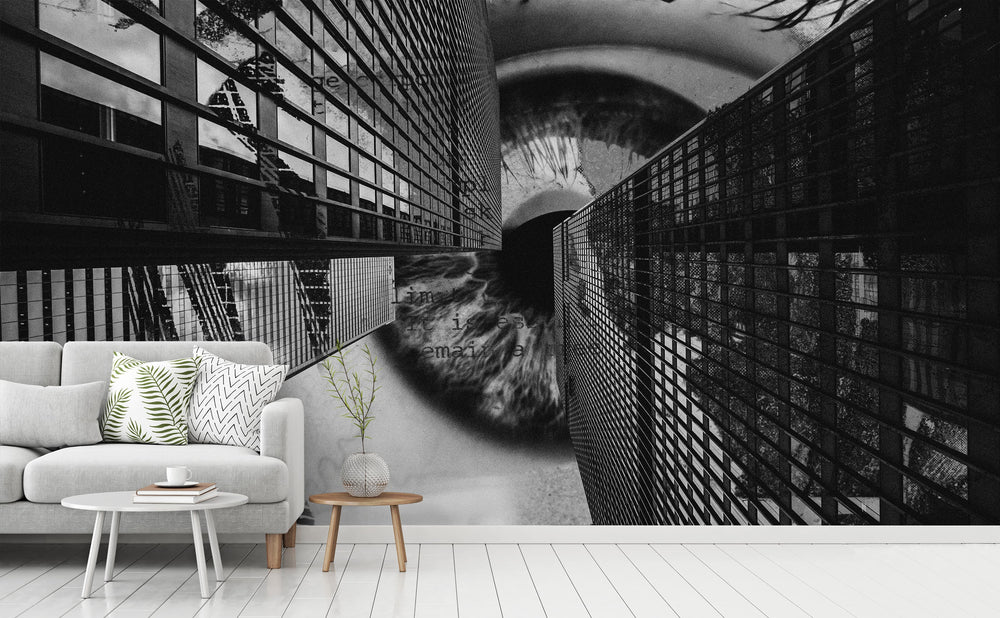 Peek wall mural in a living room | Walls Need Love