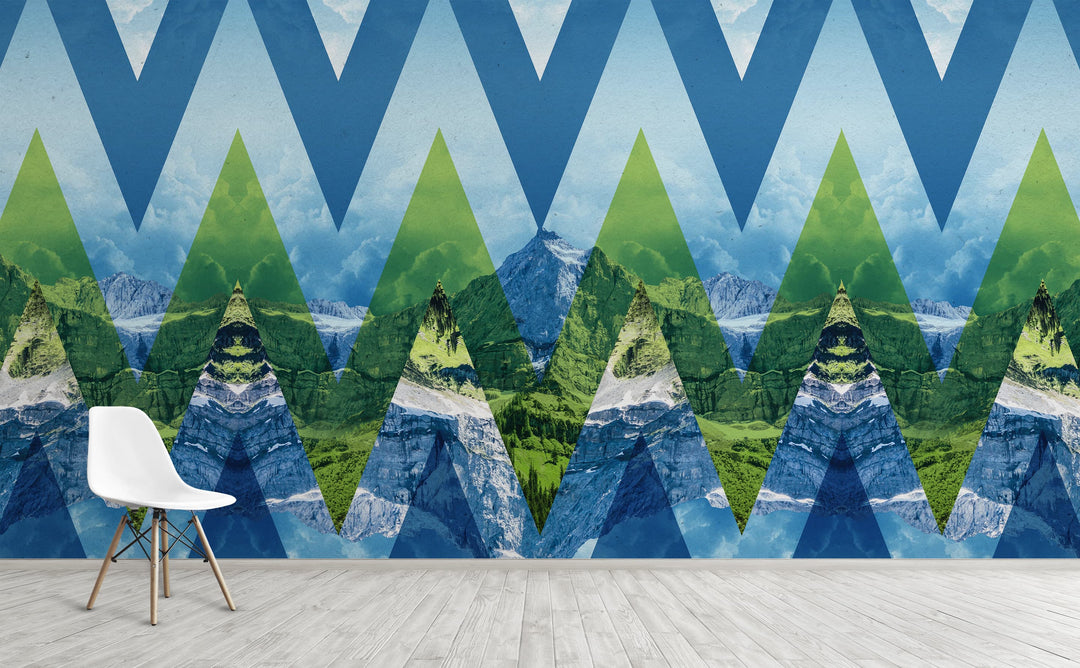 Chevron Mountains Majesty wall mural on an interior wall | Walls Need Love