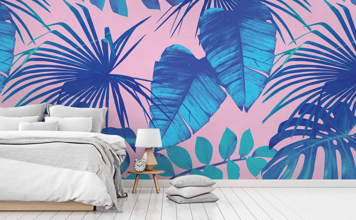 Miami Palms wall mural in a bedroom | Walls Need Love