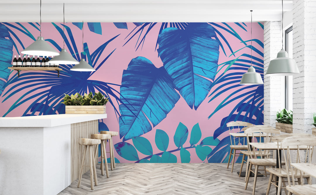 Miami Palms wall mural in a restaurant | Walls Need Love