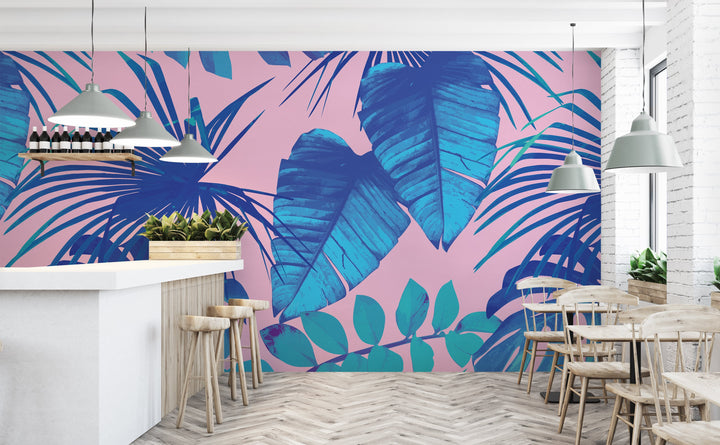 Miami Palms wall mural in a restaurant | Walls Need Love