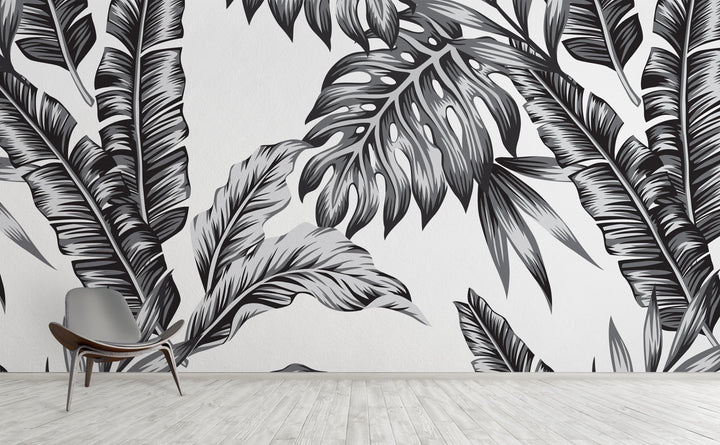 Retro Palms wall mural on an interior wall | Walls Need Love
