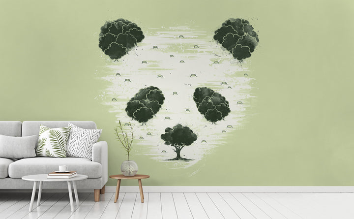 Deforestation wall mural in a living room | Walls Need Love