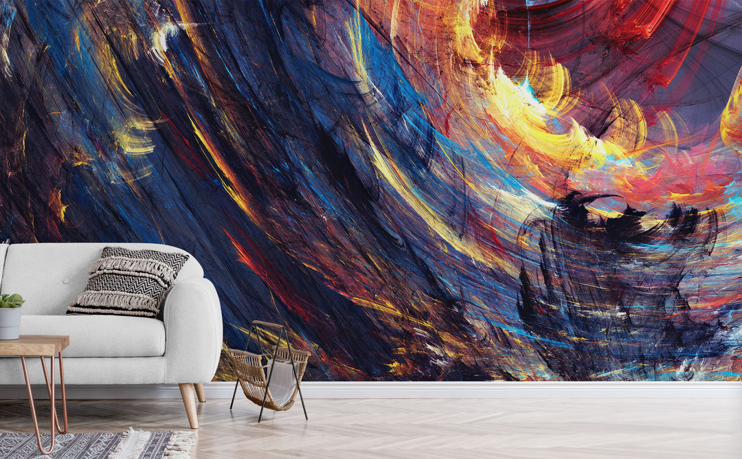 Fractal Desert wall mural in a living room | Walls Need Love
