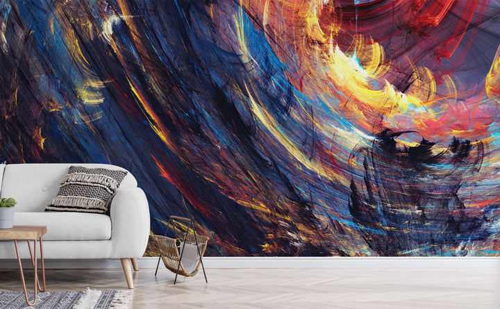 Fractal Desert wall mural in a living room | Walls Need Love