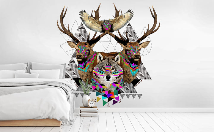 Forest Friends wall mural in a bedroom | Walls Need Love