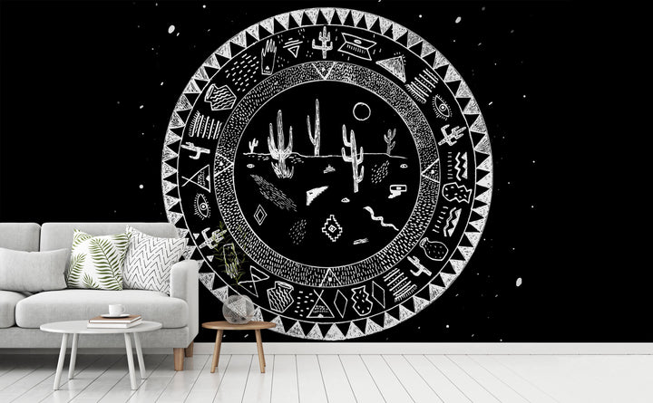 Inside the Desert wall mural in a living room | Walls Need Love
