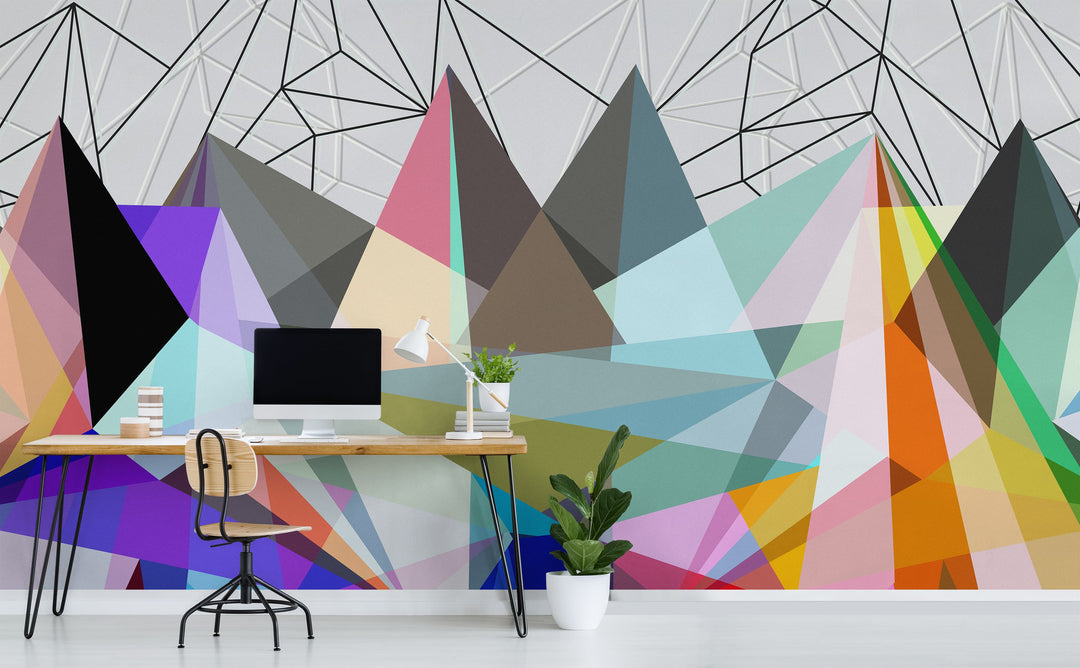 Color Flash wall mural in a home office | Walls Need Love