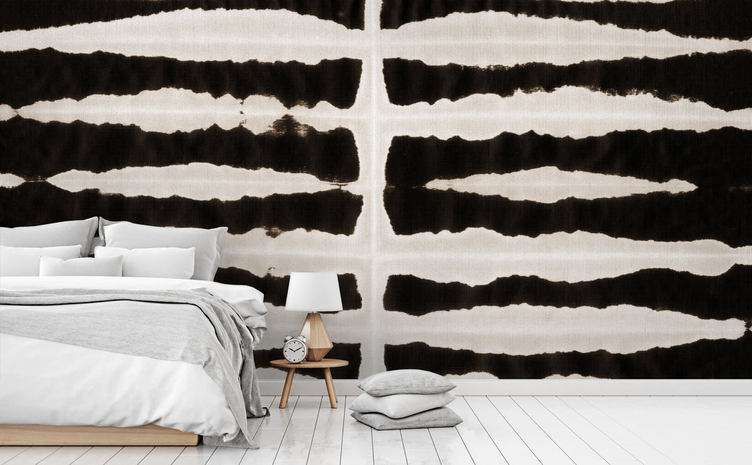 Dyed Zebra wall mural in a bedroom | Walls Need Love
