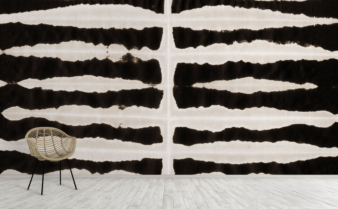 Dyed Zebra wall mural on an interior wall | Walls Need Love