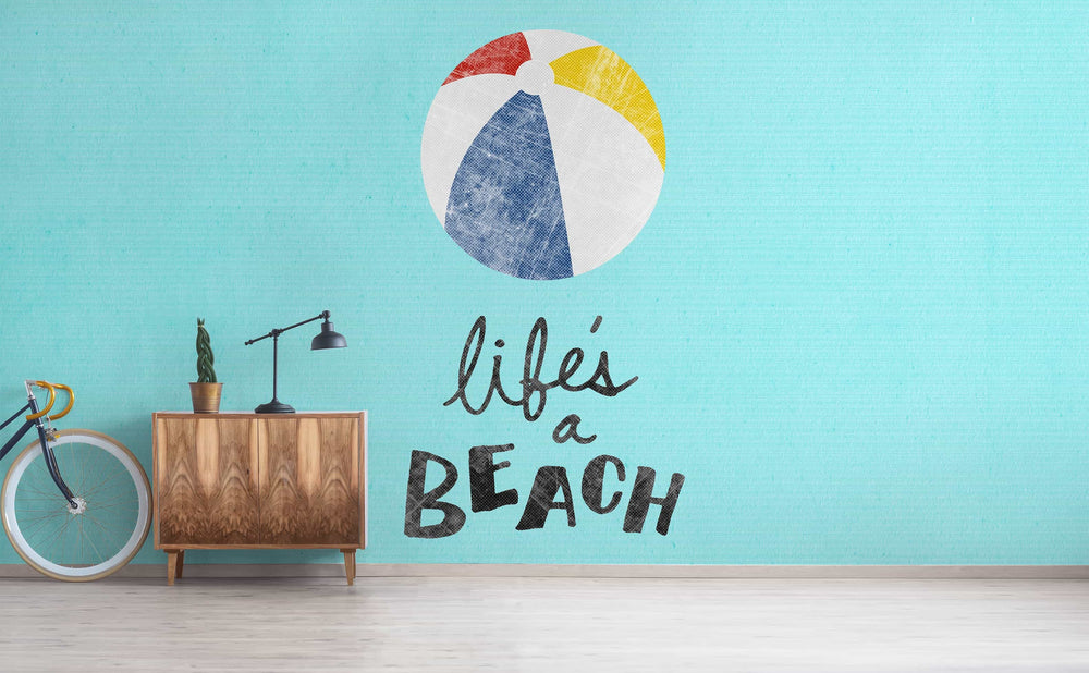 Life's a Beach wall mural in a hallway | Walls Need Love
