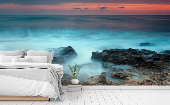 Mystic Beach wall mural in a bedroom | Walls Need Love