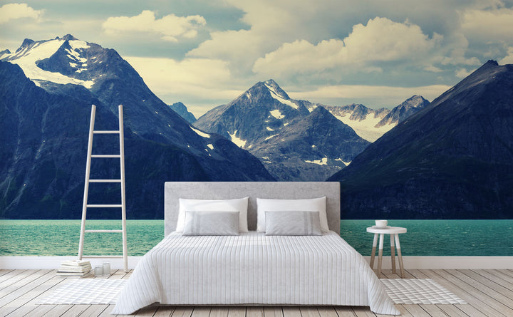 Norwegian Sky wall mural in a bedroom | Walls Need Love