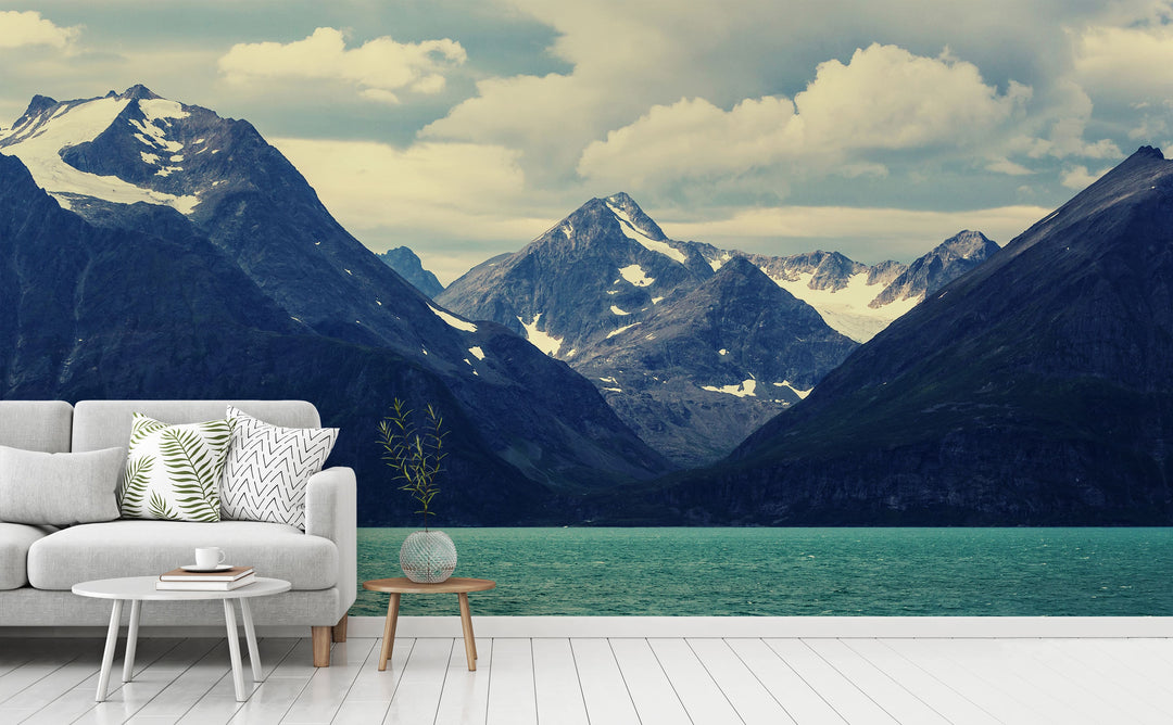 Norwegian Sky wall mural in a living room | Walls Need Love