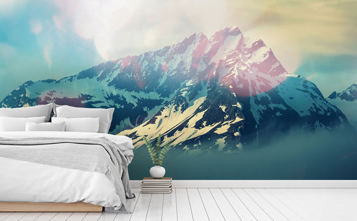 Mountain Peak wall mural in a bedroom | Walls Need Love