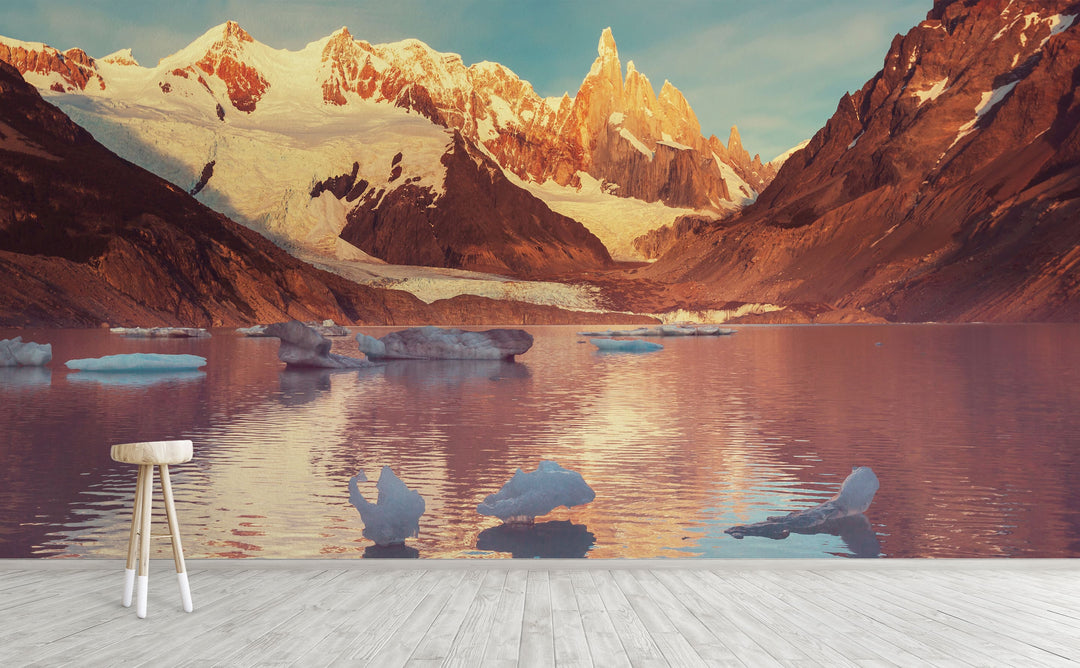 Cerro Torre in Patagonia wall mural on an interior wall | Walls Need Love