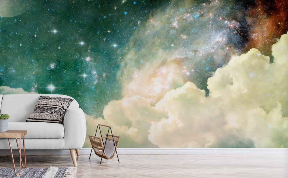 Spacey wall mural in a living room | Walls Need Love