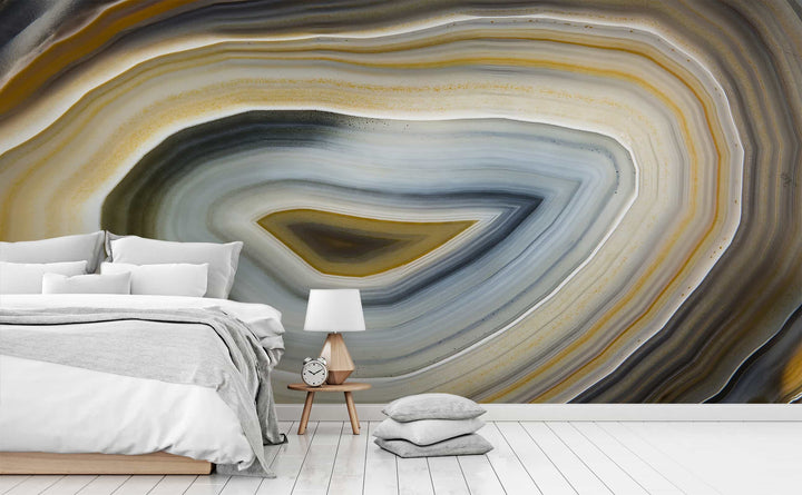 Saturn Stone wall mural in a bedroom | Walls Need Love