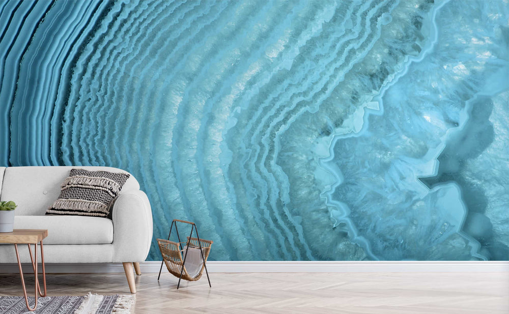 Echo Stone wall mural in a living room | Walls Need Love