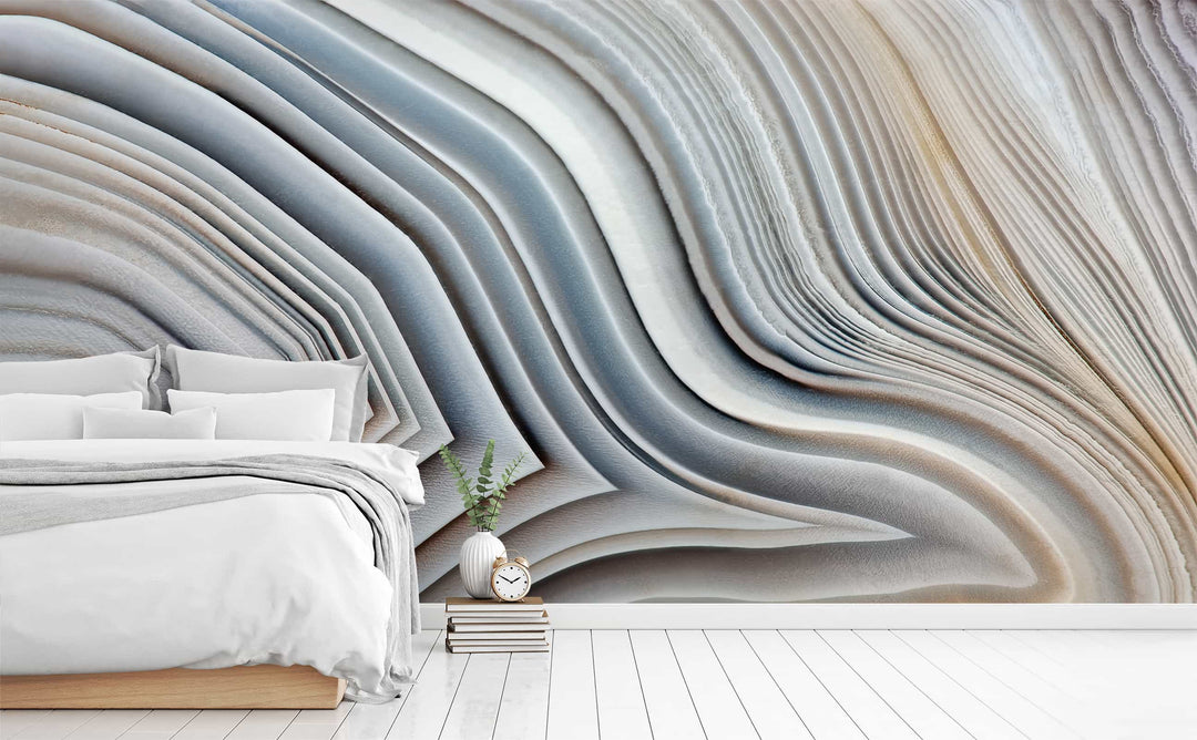 Black and Tan wall mural in a bedroom | Walls Need Love