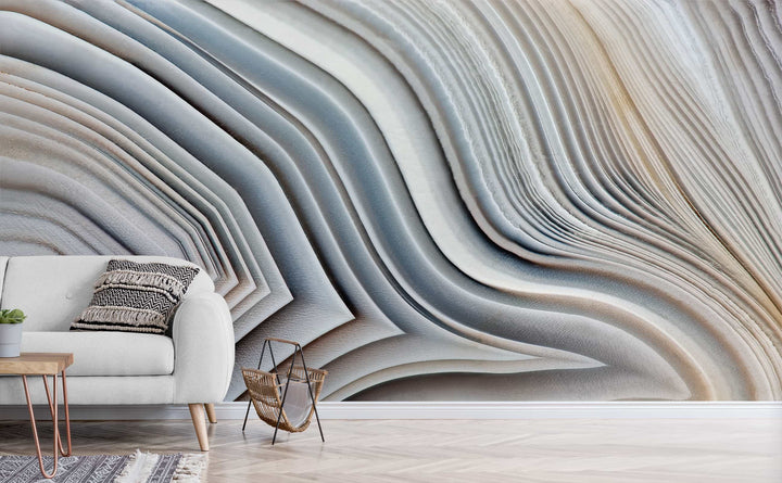 Black and Tan wall mural in a living room | Walls Need Love