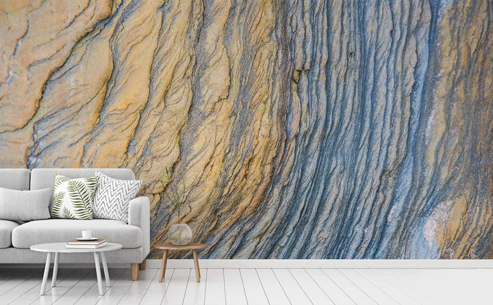 Riverbed wall mural in a living room | Walls Need Love