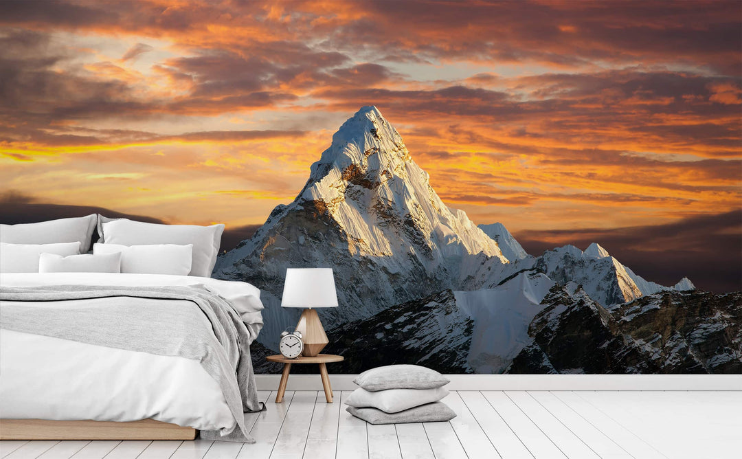Everest wall mural in a bedroom | Walls Need Love