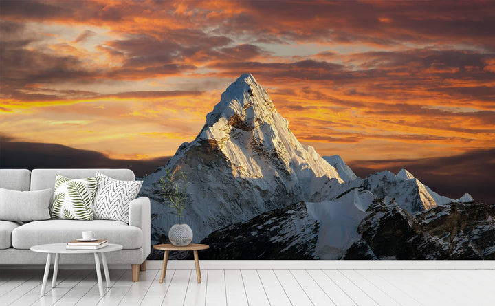 Everest wall mural in a living room | Walls Need Love