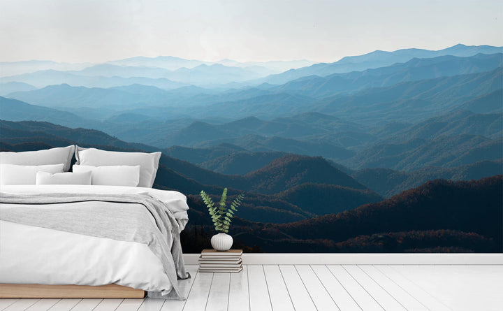 Great Smoky Mountains wall mural in a bedroom | Walls Need Love