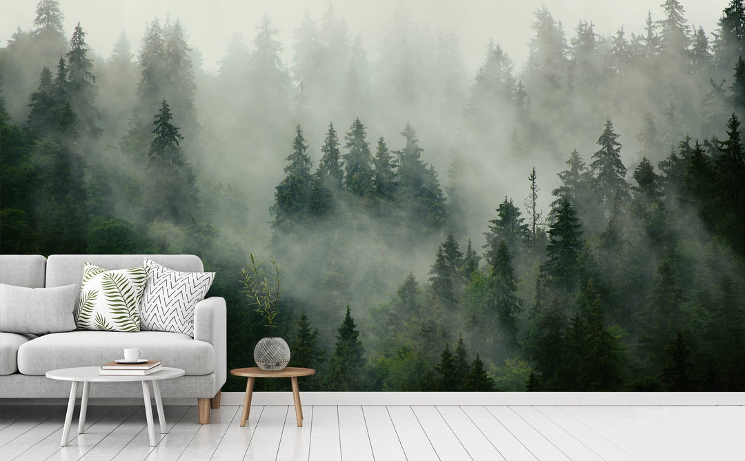 Woodland Spirits wall mural in a living room | Walls Need Love