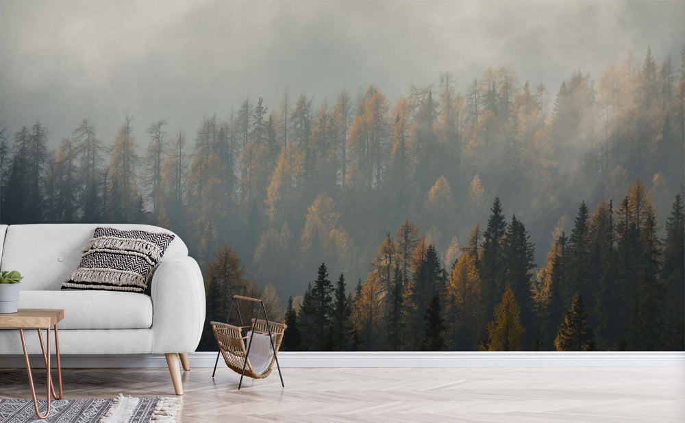 Around the Bend wall mural in a living room | Walls Need Love