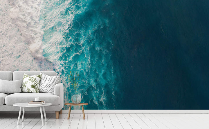 Nautical Daydream wall mural in a living room | Walls Need Love