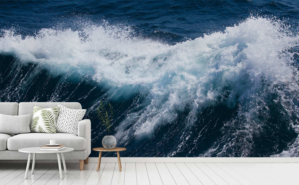 White Crest wall mural in a living room | Walls Need Love