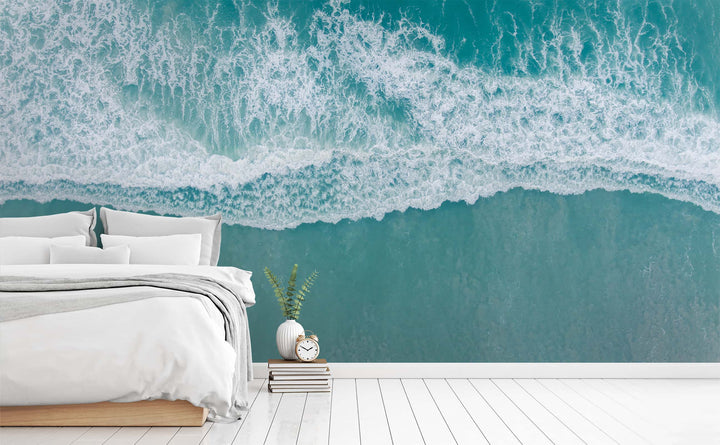 Ocean Escape wall mural in a bedroom | Walls Need Love