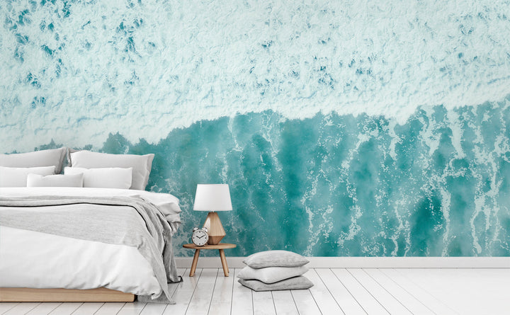 Seaside Companion wall mural in a bedroom | Walls Need Love