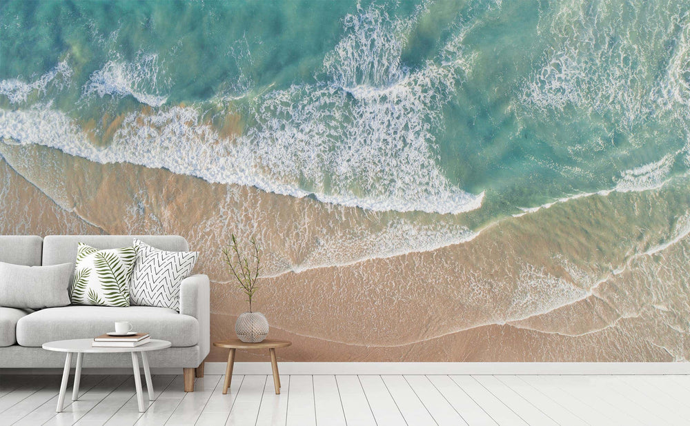Caribbean Morning wall mural in a living room | Walls Need Love