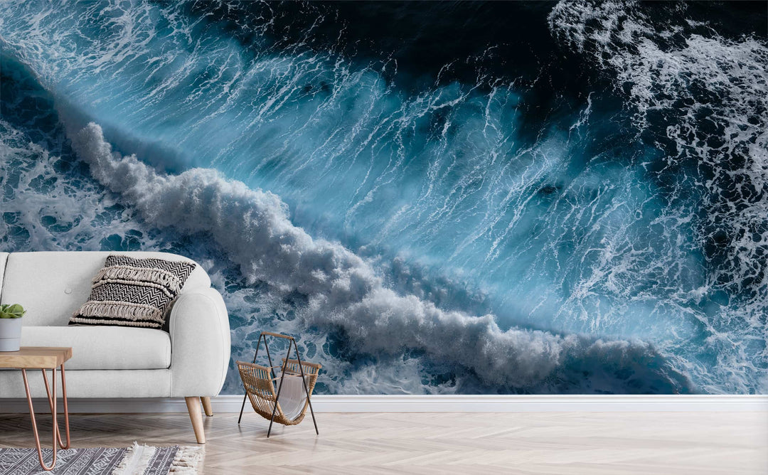 Endless Surf wall mural in a living room | Walls Need Love