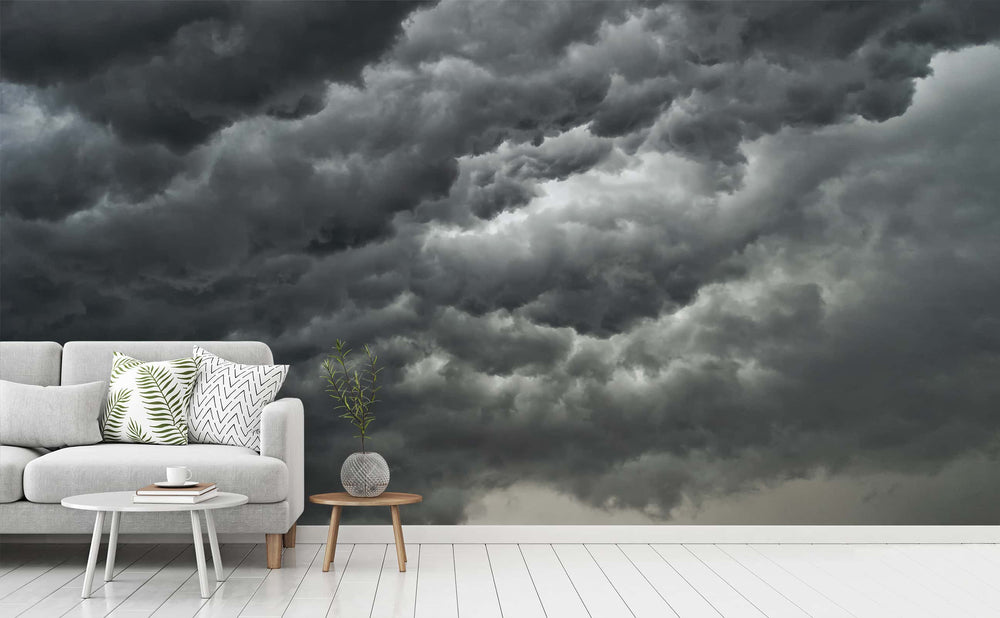 The Tempest wall mural in a living room | Walls Need Love