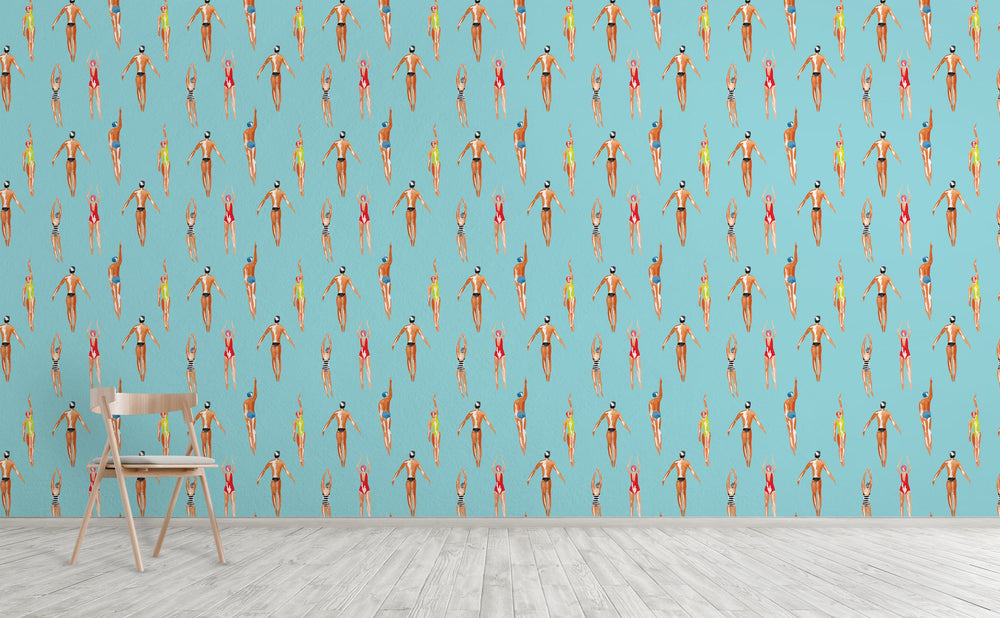 Swimmers Wallpaper Pattern by Walls Need Love