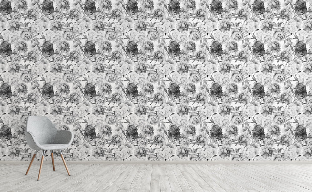 Clara Black & White Wallpaper Pattern by Walls Need Love