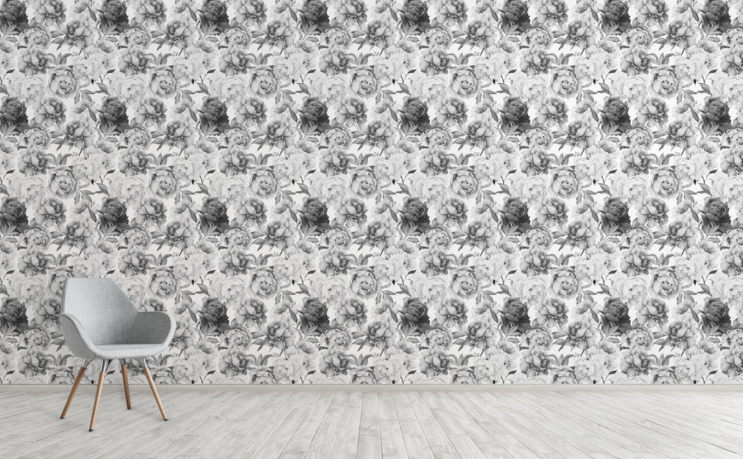 Clara Black & White Wallpaper Pattern by Walls Need Love